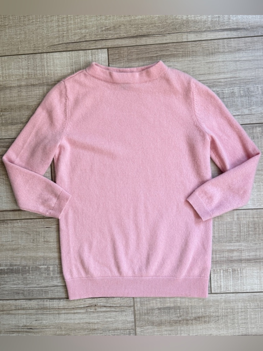 Talbots Pink 100% Cashmere Crewneck Sweater Size MP Medium Petite